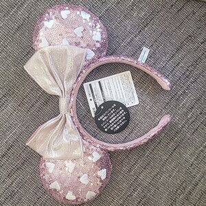 Tokyo Disneyland Minnie Mouse Ears – Pink Sequin Ears & Sparling Pink Bow!